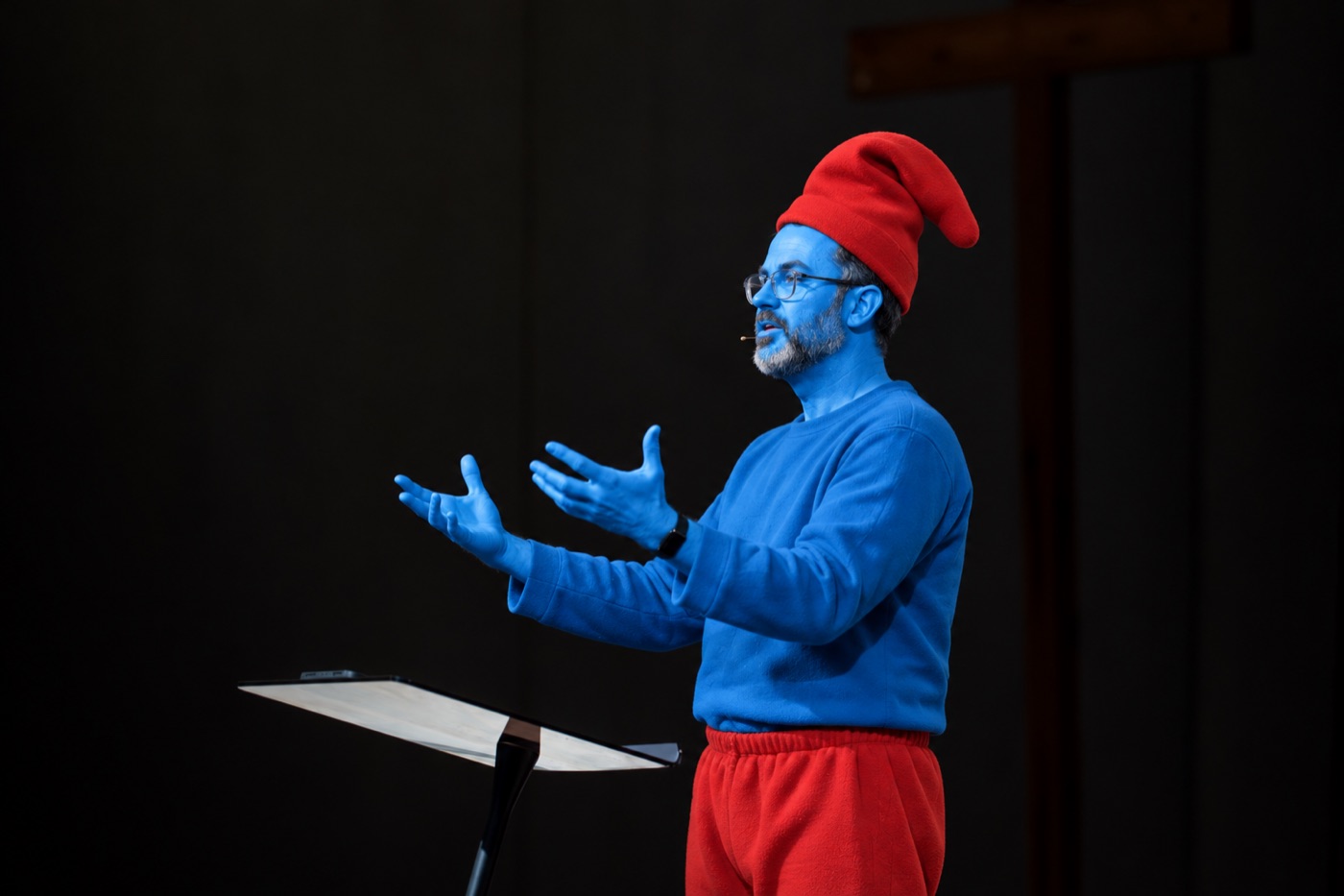 Papa Smurf preaching